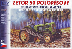 SDV 391, Zetor 50, Halbkettenschlepper, Plastikbausatz 1/87, H0,