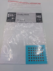 SDV 1074, 20 Paar Naßschiebebilder NVA, Hoheitszeichen, 1:87/H0