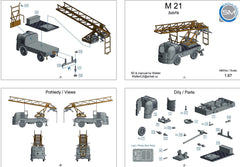 SM 0144, Multicar M21, Drehleiter, Resinbausatz 1/87, H0