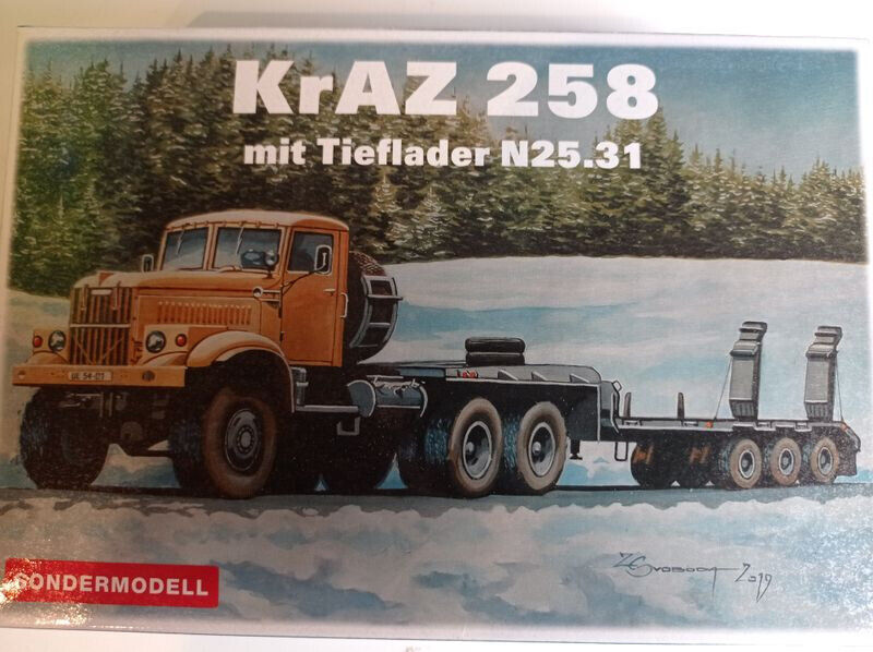 SDV 5216, KRAZ 258 mit ZREMB N25.1  1/87, H0