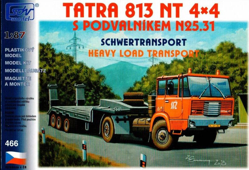 SDV 466, Tatra, 813 4x4 mit Auflieger,  Plastikbausatz 1/87, H0,