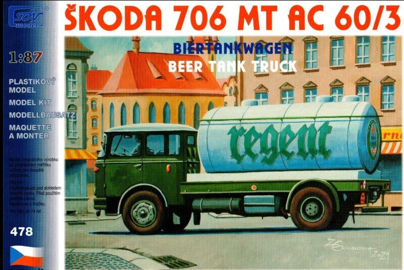 SDV 478, Skoda 706,Biertanker , Brauerei Regent, Plastikbausatz 1/87, H0,