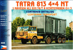 SDV 488, Tatra, 813 4x4 mit Containerauflieger,  Plastikbausatz 1/87, H0,