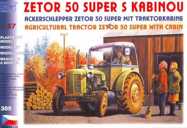 SDV 385, Traktor Zetor 50 Super, Plastikbausatz 1/87, H0,