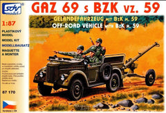 SDV 87170, GAZ 69 + BzK 59, Plastikbausatz 1/87, H0