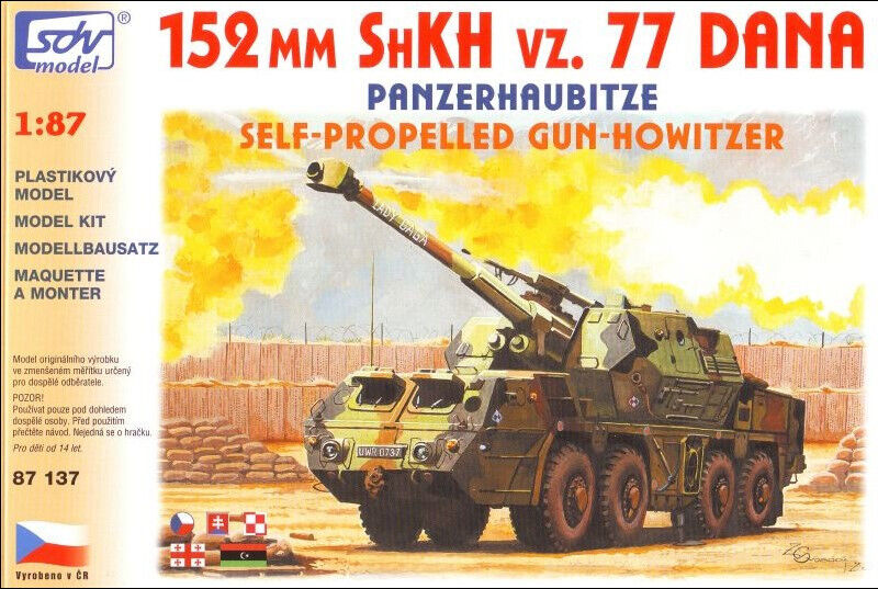 SDV 87137, Panzerhaubitze 152 mm SHKH vz.77 DANA, Plastikbausatz 1/87, H0,